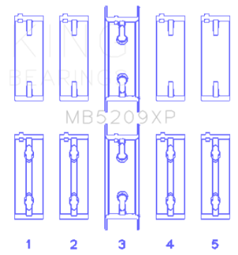 Picture of King Mitsubishi 4G63-4G64 7 Bolt 2nd Gen DSM and EVO I-IV Performance Main Bearing Set - Size STD