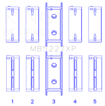 Picture of King Mitsubishi 4G63-4G64 6 Bolt 1st Gen DSM Performance Main Bearing Set - Size +0-25mm