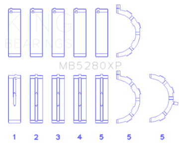 Picture of King Engine Bearings Ford Prod- V8 4-6L-5-4L Size STDX Performance Main Bearing Set