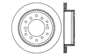Picture of StopTech Power Slot 03-09 Toyota 4 Runner - 03-09 Lexus GX470 Drilled & Slotted Left Rear Rotor