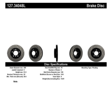 Picture of StopTech Power Slot 01-02 BMW Z3 - 03-09 Z4 - 3 Series Front Left Drilled & Slotted Rotor