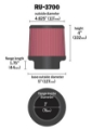 Picture of K&N Universal Rubber Filter Round Tapered 4-625in Top OD x 5in Base OD x 4in H