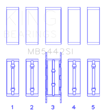 Picture of King Ford-Mazda Duratec 2-0-2-3 DOHC Silicon Bi-Metal Aluminum Main Bearing Set - Size STD