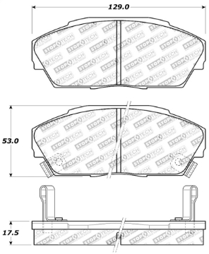 Picture of StopTech Performance 90-93 Acura Integra - 90-93 Honda Civic Sedan - 90-91 Prelude Front Brake Pads