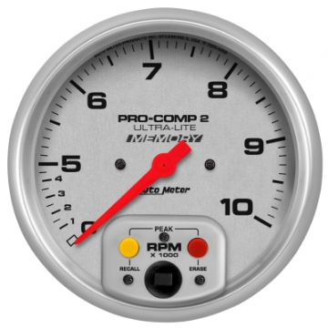 Picture of Autometer Ultra-Lite 5 inch 10K RPM In Dash Dual Range w- Memory Tachometer