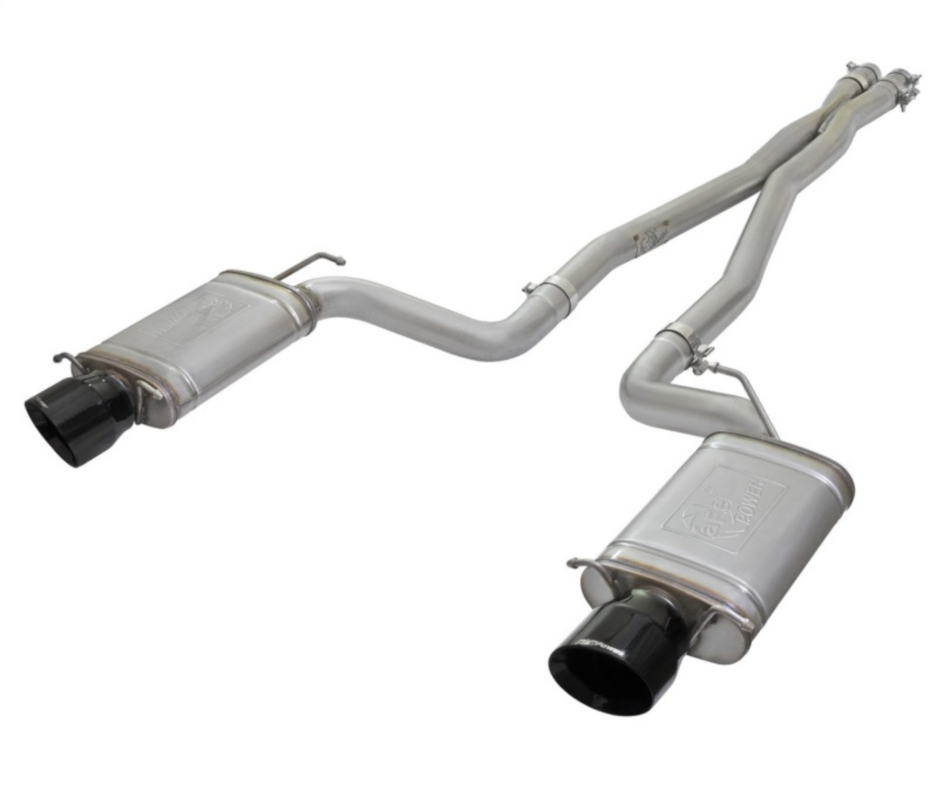 Picture of aFe Mach Force-Xp 3in CB Stainless Steel Dual Exhaust System w- Black Tips 09-15 Cadillac CTS-V