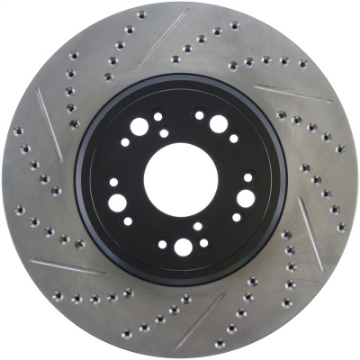Picture of StopTech 95-00 Lexus LS 400 Right Front Slotted & Drilled Rotor