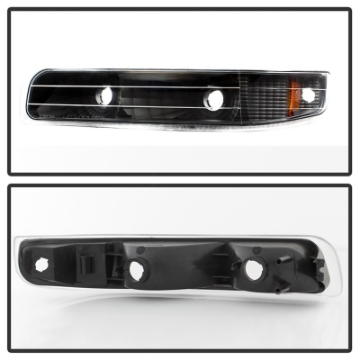 Picture of xTune Chevy Silverado 99-02 Amber Reflector Bumper Lights Black CBL-JH-CS99-AM-BK