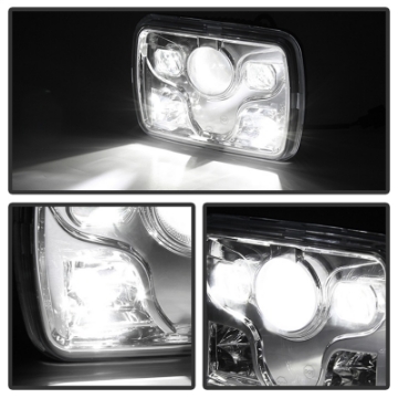 Picture of Xtune Rectangular SeaLED Beam 7X6 Inch LED Headlights  High-Low Beam  Chrome PRO-JH-7X6LED-HL-C