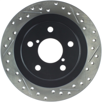 Picture of StopTech 05-06 Saab 9-2X AWD - 02-05 Impreza WRX - 02 WRX STi Slotted & Drilled Left Rear Rotor