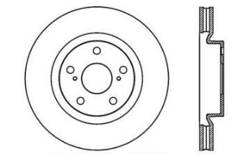 Picture of StopTech 07-09 Lexus ES 250-ES 300- ES330-ES350 SportStop Slotted & Drilled Right Front Rotor