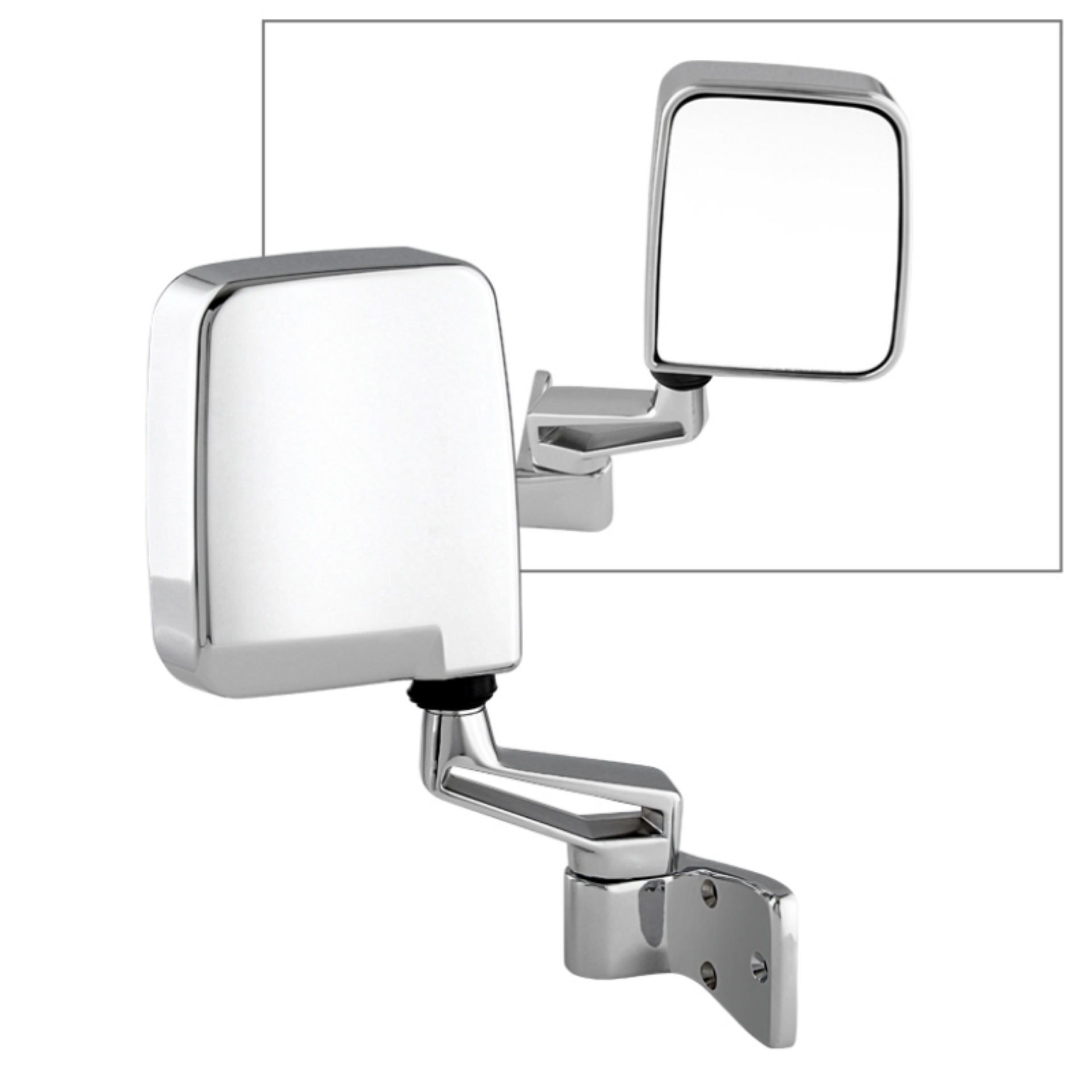 Picture of Xtune Jeep Wrangler 87-02 OE Mirror Chrome Manual Right | Pl# Ch1321189 MIR-25001-121-M-R