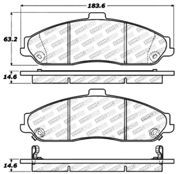 Picture of StopTech Performance 04-08 Cadillac XLR-XLR-V - 97-10 Corvette - 05-06 Pontiac GTO Front Brake Pads