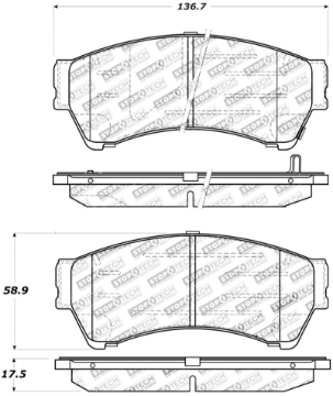 Picture of StopTech Performance 06-10 Ford Fusion - 07-10 Lincoln MKZ - 06-09 Mazda 6 Front Brake Pads