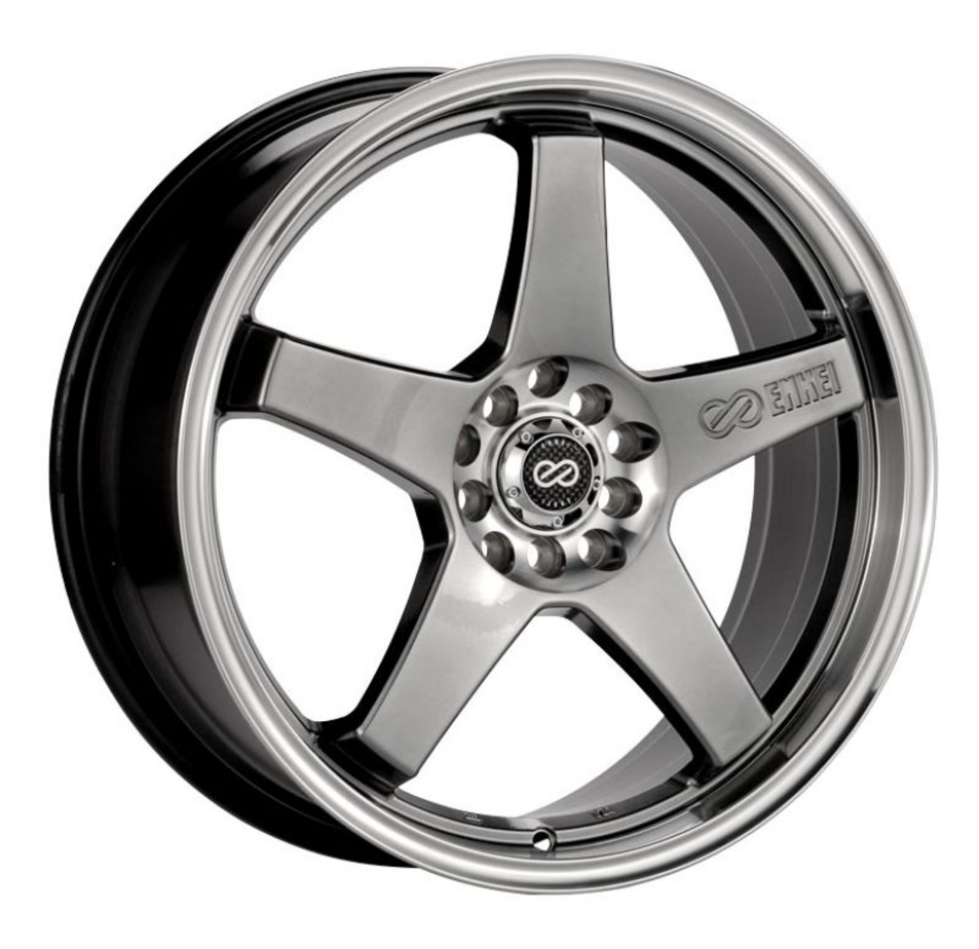 Picture of Enkei EV5 17x7 4x100-114-3 45mm Offset 72-6 Bore Diameter Hyper Black w- Machined Lip Wheel