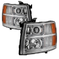 Picture of xTune Chevy Silverado 1500-2500-3500 07-13 Halo Projector Headlights Chrome PRO-JH-CS07-LED-C
