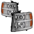 Picture of xTune Chevy Silverado 1500-2500-3500 07-13 Halo Projector Headlights Chrome PRO-JH-CS07-LED-C