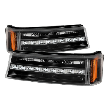Picture of xTune Chevy Silverado 03-06 - Avalanche 02-06 LED Bumper Lights Black CBL-JH-CS03-LED-BK