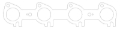 Picture of Cometic 91-01 Ford 4-6L SOHC - 99+ 5-4L Triton -030 inch MLS Exhaust Gaskets Pair