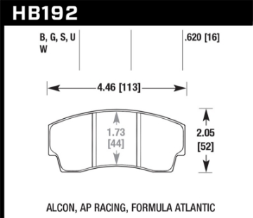 Picture of Hawk AP Racing CP4567 - CP5040-10-11-12-13S4 - CP5100 - CP5108 - CP6760 DTC-70 Race Brake Pads