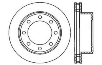 Picture of StopTech 00-05 Ford Excursion 4WD - 99-04 F250-F350 Pickup Front Slotted & Drilled Right Rotor