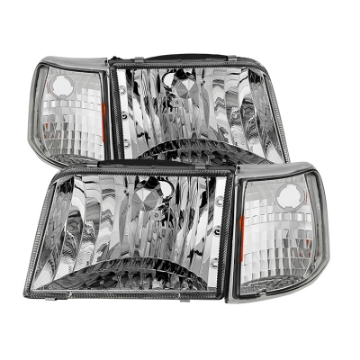 Picture of xTune Ford Ranger 93-97 Crystal Headlights w- Corner Lights 4pcs Sets Chrome HD-JH-FR93-SET-C