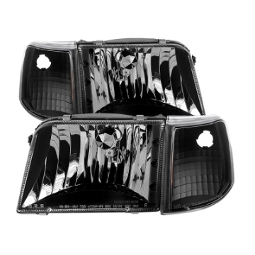Picture of xTune Ford Ranger 93-97 Crystal Headlights w- Corner Lights 4pcs Sets Black HD-JH-FR93-SET-BK