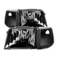 Picture of xTune Ford Ranger 93-97 Crystal Headlights w- Corner Lights 4pcs Sets Black HD-JH-FR93-SET-BK