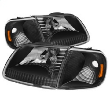 Picture of xTune Ford F150 97-03 - Expedition 97-02 Crystal Headlights w-Corner Black HD-JH-FF15097-SET-AM-BK