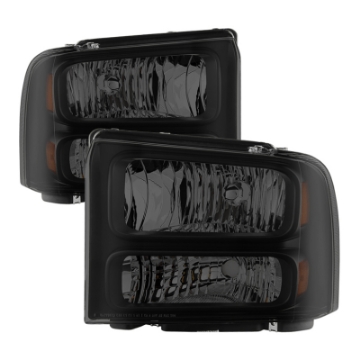 Picture of xTune Ford F250 F350 F450 Superduty Excursion 99-04 Headlights Black Smoked HD-JH-FF25099-HA-BSM