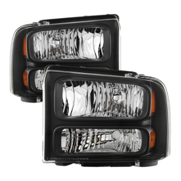 Picture of xTune Ford F250 F350 F450 Superduty Excursion 99-04 Headlights Black HD-JH-FF25099-HA-BK