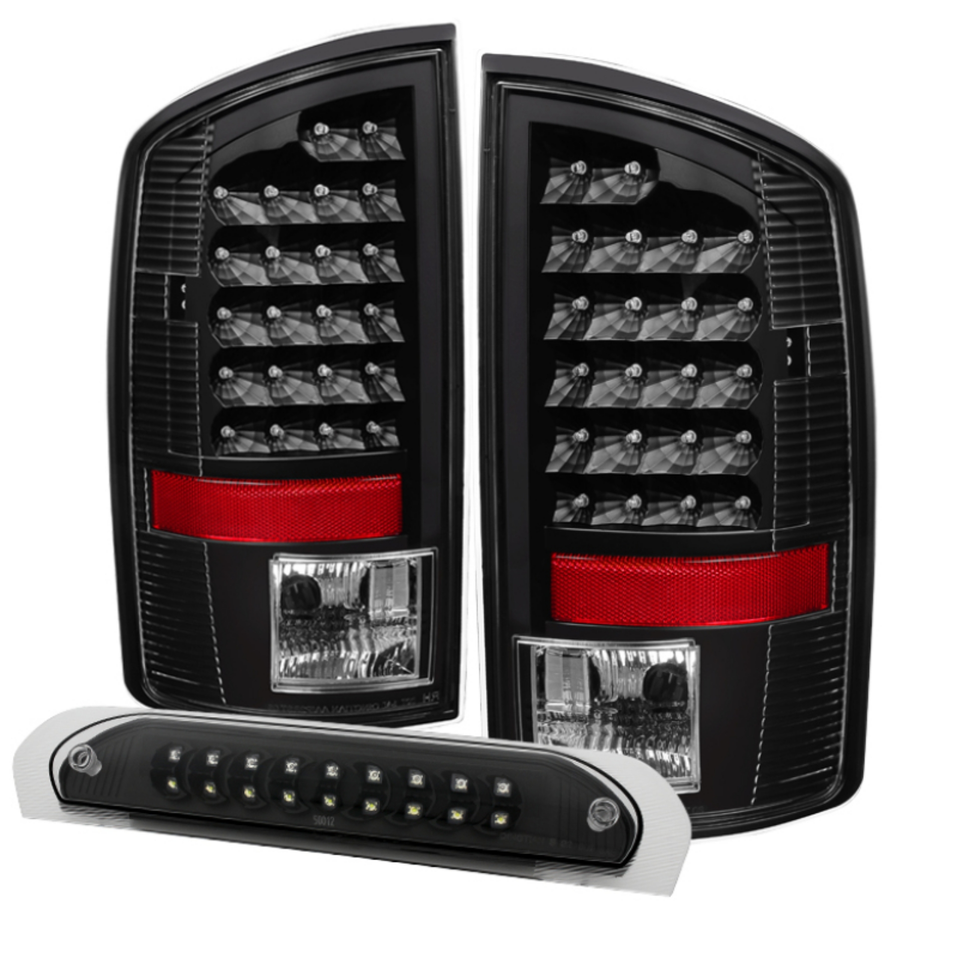 Picture of xTune Dodge Ram 02-06 1500 LED Tail Light w- LED 3rd Brake Lamps- Black ALT-JH-DR02-LED-SET-BK
