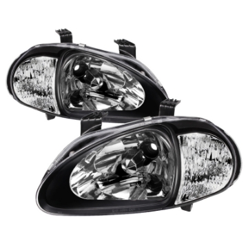 Picture of xTune Honda Del Sol 93-97 1Pc Crystal Headlights Black HD-ON-HDEL93-1P-BK