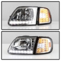 Picture of xTune Ford F150 97-03 Crystal Headlights w- Clear LED Corners Chrome HD-ON-FF15097-LED-SET-C