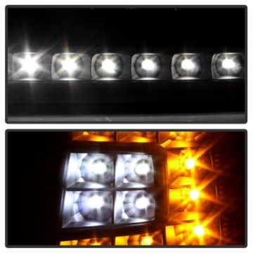 Picture of xTune Ford F150 97-03 Crystal Headlights w- Clear LED Corners Black HD-ON-FF15097-LED-SET-BK
