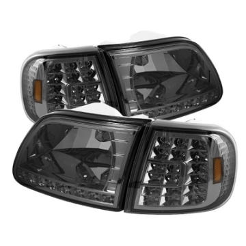 Picture of xTune Ford F150 97-03 Crystal Headlights w- Clear LED Corners Smoke HD-ON-FF15097-LED-SET-SM