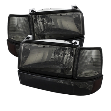 Picture of xTune Ford F150-Bronco 92-96 Headlights w-Corner Bumper 6pcs Amber- Smoke HD-JH-FB92-SET-AM-SM