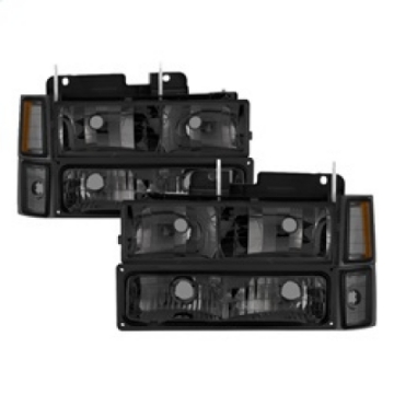 Picture of xTune Chevy Suburban 94-98 Headlights w- Corner & Parking Lights 8pcs Smoked HD-JH-CCK88-AM-SM-SET