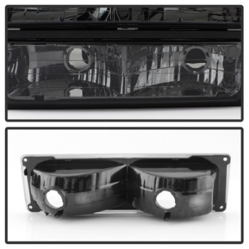 Picture of xTune Chevy Suburban 94-98 Headlights w- Corner & Parking Lights 8pcs Smoked HD-JH-CCK88-AM-SM-SET