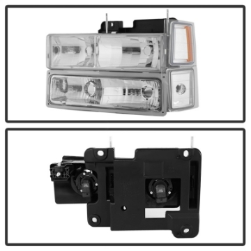Picture of xTune Chevy Suburban 94-98 Headlights w- Corner & Parking Lights 8pcs Chrome HD-JH-CCK88-AM-C-SET