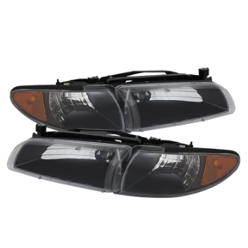 Picture of xTune Pontiac Grand Prix 97-03 Crystal Headlights w- Amber Corner Lights HD-JH-PGPRIX-SET-AM-BK