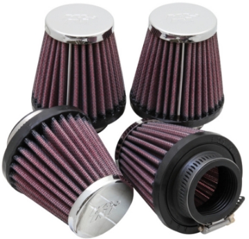 Picture of K&N Universal Oval Chrome Filter 1 9-16 in- Flange 3 in- Base 2 inch Top 3 in- Height 4 Per Box
