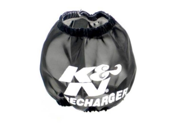 Picture of K&N Universal PreCharger Round Tapered Air Filter Wrap Black 3in Base ID x 2in Top ID x 3in H