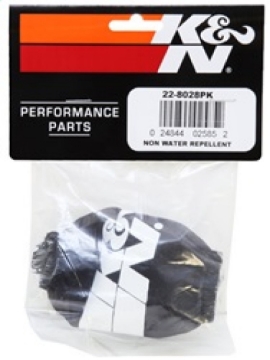 Picture of K&N Universal PreCharger Round Tapered Air Filter Wrap Black 3in Base ID x 2in Top ID x 3in H