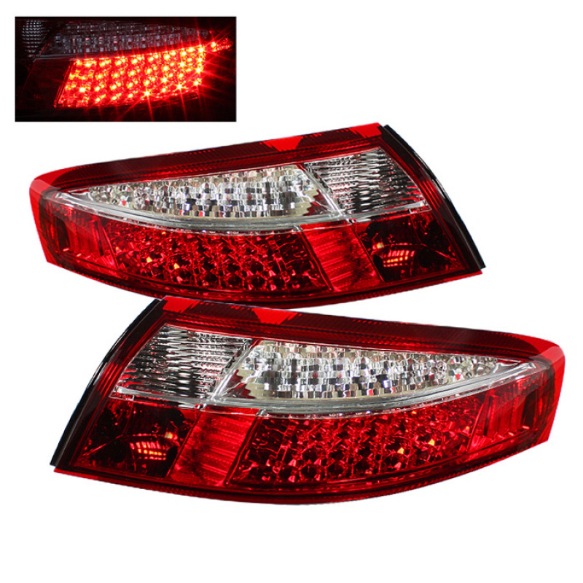 Picture of xTune Porsche 911 996  Non 4S- Turbo- GT3  99-04 LED Tail Lights Red Clear ALT-ON-P99699-LED-RC