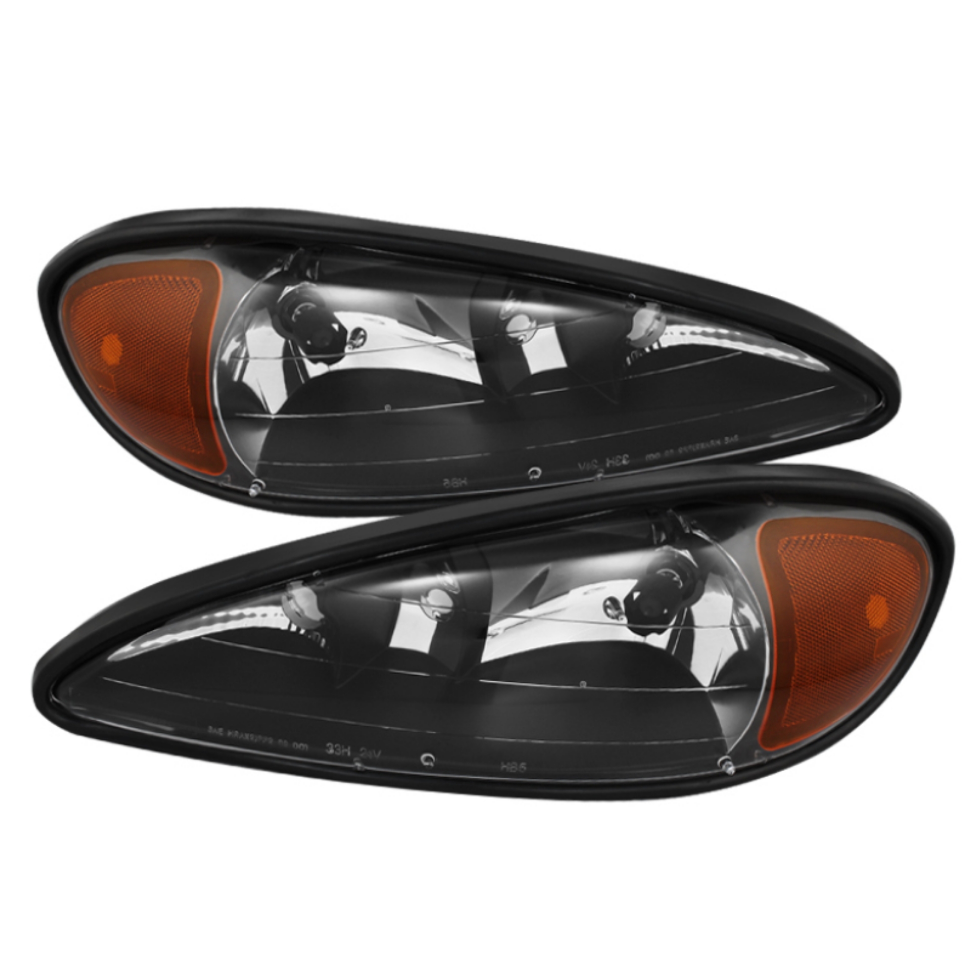 Picture of xTune Pontiac Grand Am 99-05 Crystal Headlights Black HD-JH-PGAM99-AM-BK