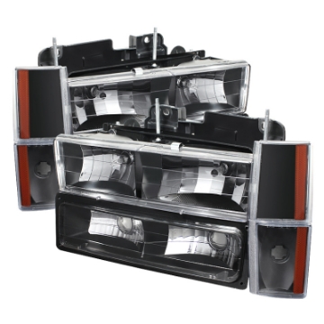 Picture of xTune GMC Yukon 92-93 Crystal Headlights w- Corner & Bumper Black HD-JH-GMCCK88-AM-BK-SET