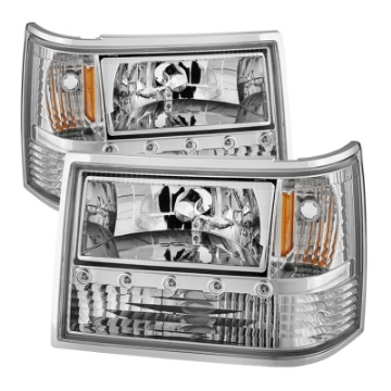 Picture of xTune Jeep Grand Cherokee 93-98 1Pc Crystal Headlights Chrome HD-ON-JGC93-1PC-LED-C