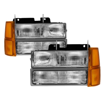 Picture of xTune Chevy Suburban 94-98 Headlights w- Corner & Parking Lights 8pcs - OEM HD-JH-CCK94-OE-C-SET
