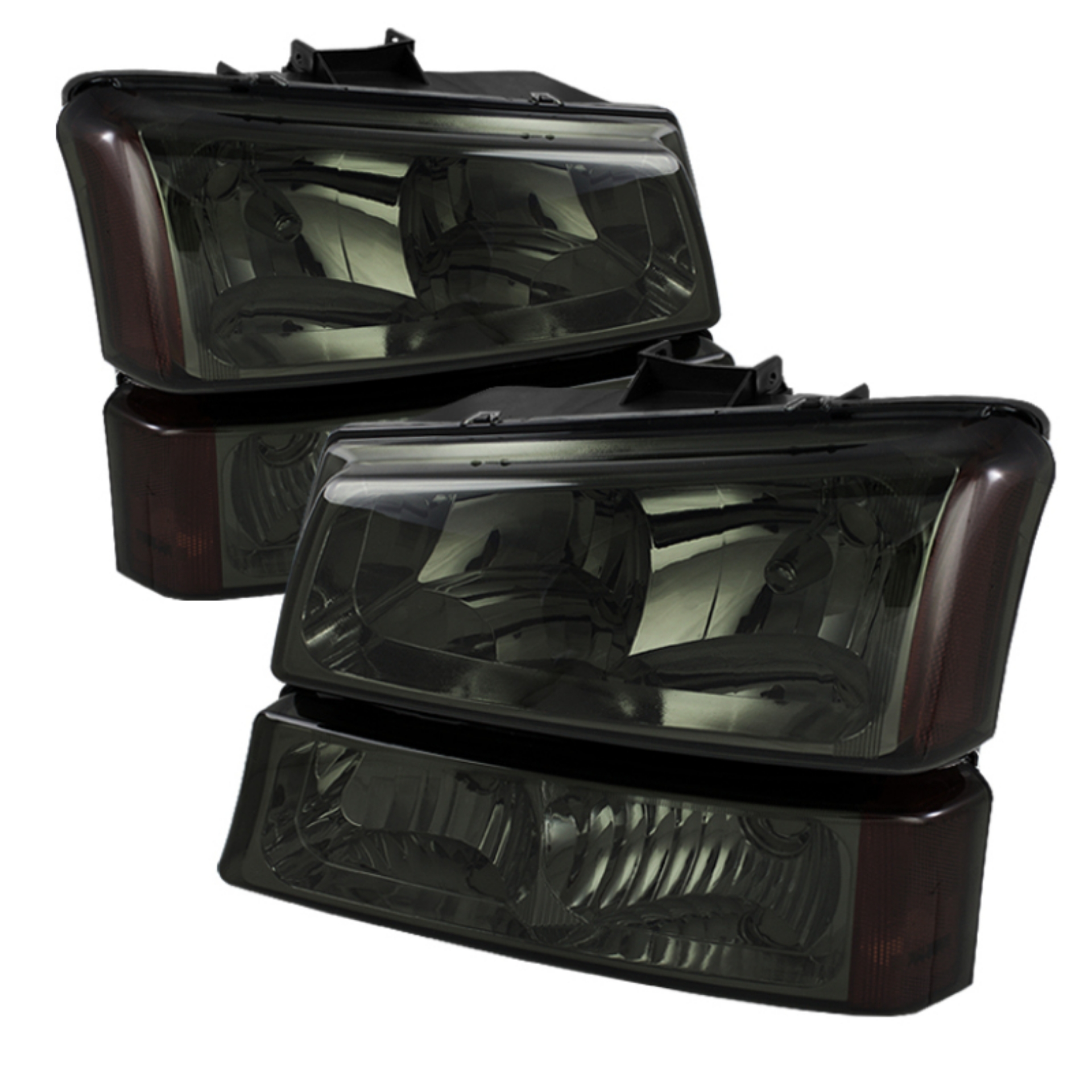 Picture of xTune Chevy Silverado 2500HD 03-06 Crystal Headlights w- Amber Lights Smoke HD-JH-CSIL03-AM-SM-SET